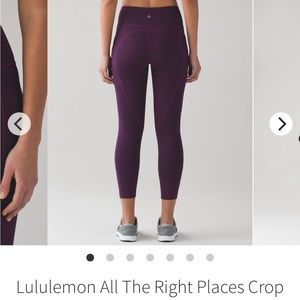 NWT Lululemon All the Right Places crop in Darkest Magenta. Size 6